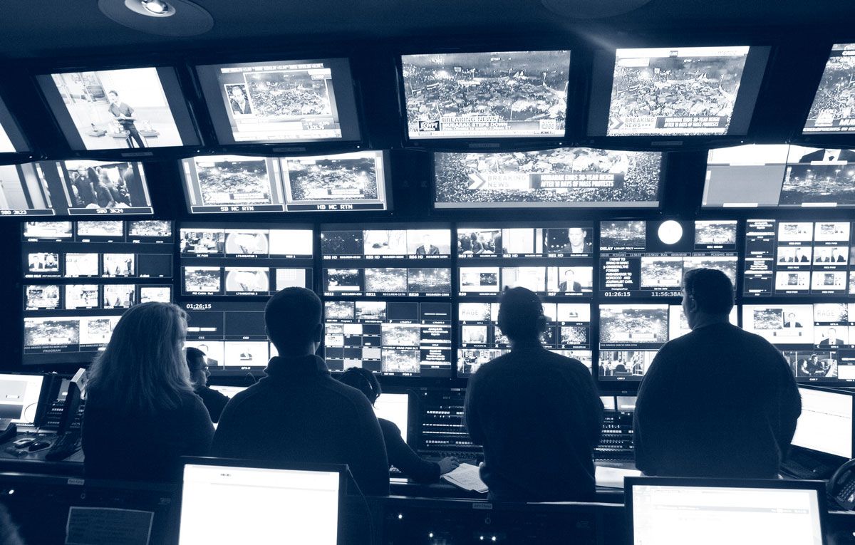 Television Control Room MSNBC NBC News Newsroom (Anthony Quintano)